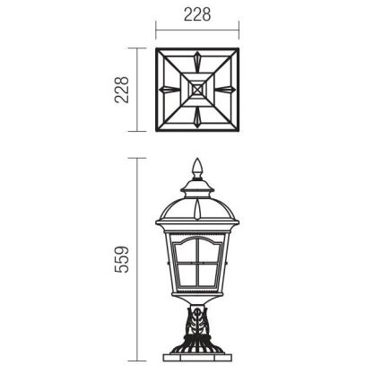 Redo 9652 - Lampe d'extérieur YORK 1xE27/70W/230V IP44 marron