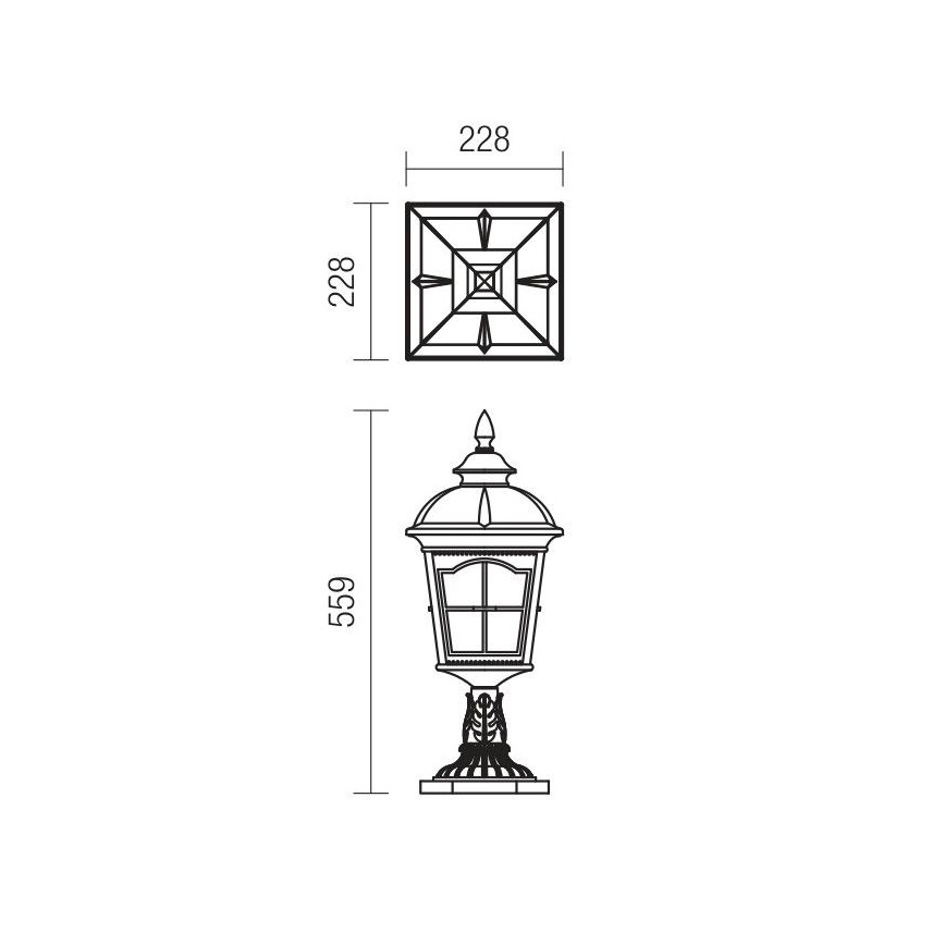 Redo 9652 - Lampe d'extérieur YORK 1xE27/70W/230V IP44 marron