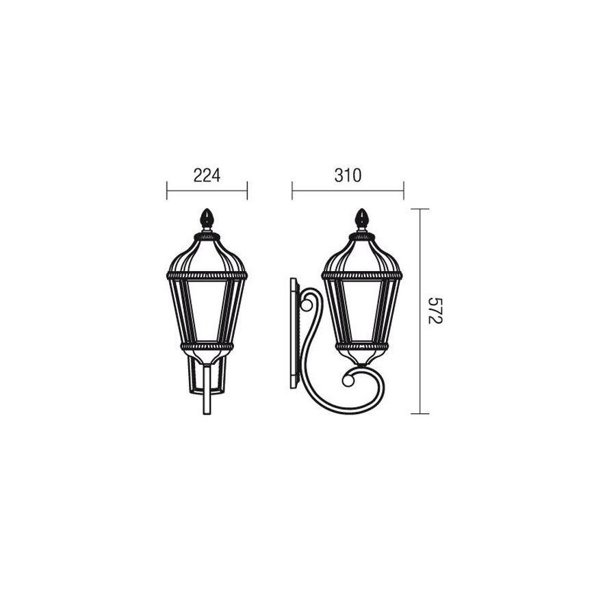 Redo 9656 - Applique murale extérieure ESSEN 1xE27/70W/230V IP44 marron/patine