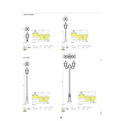 Redo 9662 - Außenleuchte ESSEN 1xE27/70W/230V 221,5 cm IP44 Braun/Patina