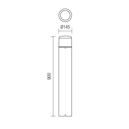 Redo 9682 - Lampada da esterno LED CYCLO LED/9W/230V 2900-3100K 90 cm IP54 antracite