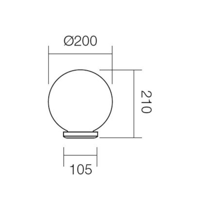 Redo 9760 - Paralume di ricambio per lampada da esterno SFERA diametro 20 cm IP44 marrone