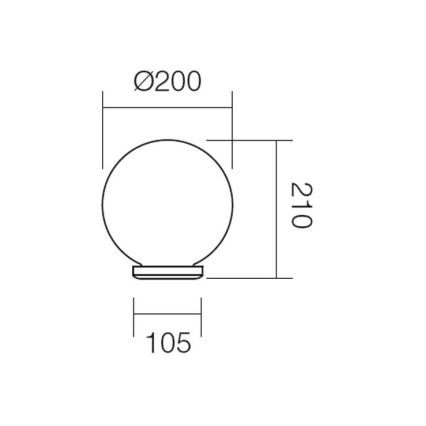 Redo 9761 - Ersatzlampenschirm für Outdoor-Leuchte SFERA d 20 cm IP44 weiß