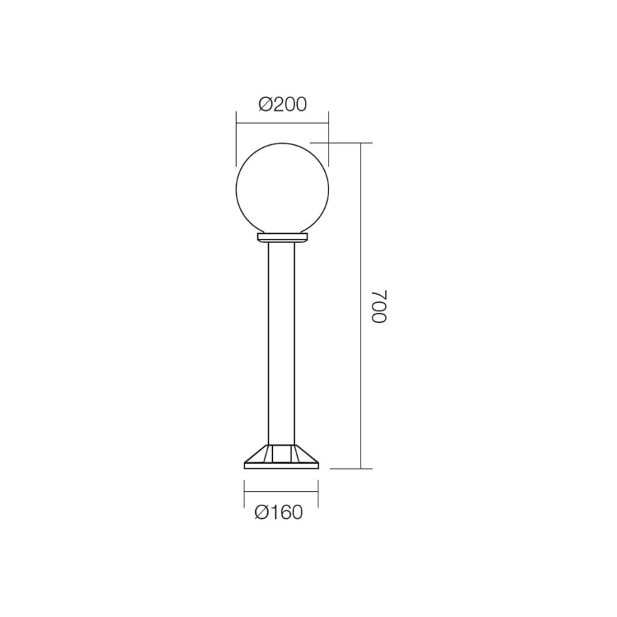 Redo 9769 - Lampada da esterno SFERA 1xE27/28W/230V IP44
