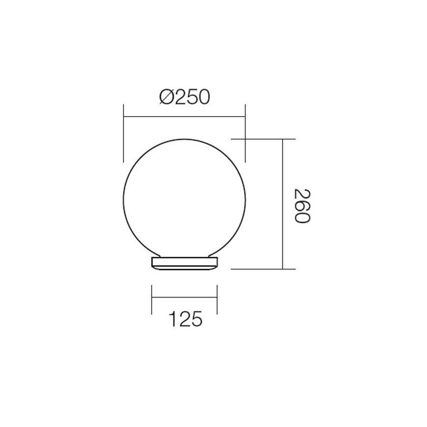Redo 9771 - Paralume di ricambio per lampada da esterno SFERA diametro 25 cm IP44 bianco
