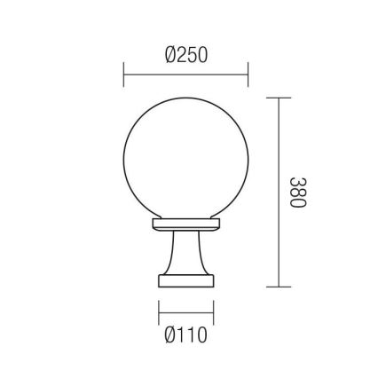 Redo 9774 - Lampe d'extérieur SFERA 1xE27/42W/230V IP44 25x38 cm marron