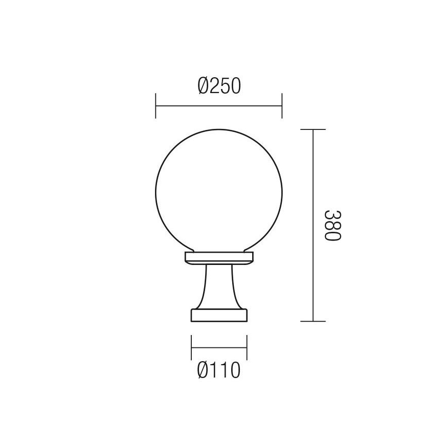 Redo 9774 - Lampe d'extérieur SFERA 1xE27/42W/230V IP44 25x38 cm marron