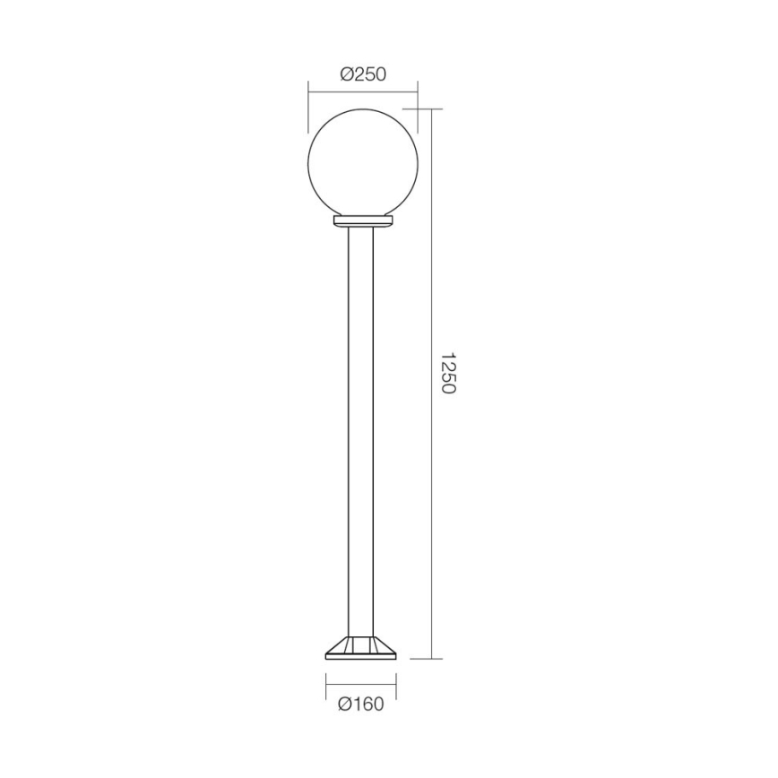 Redo 9776 - Lampada da esterno SFERA 1xE27/42W/230V IP44 25x125 cm marrone