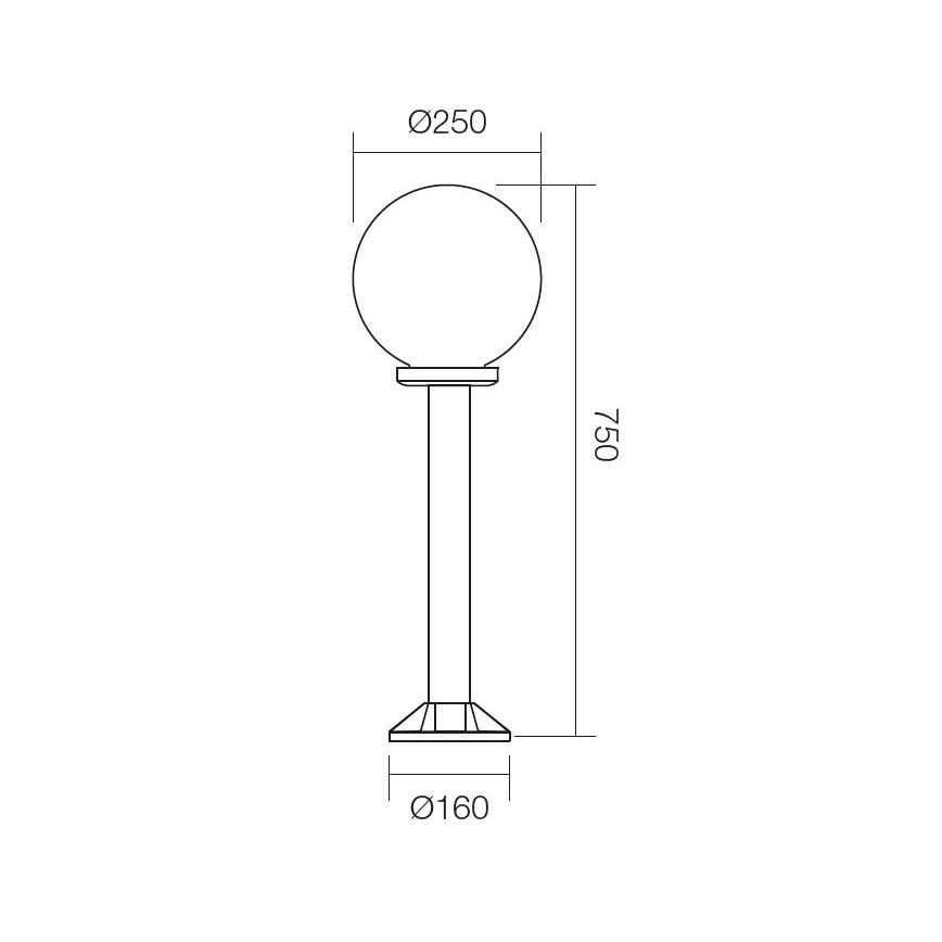 Redo 9779 - Lampada da esterno SFERA 1xE27/42W/230V IP44 25x75 cm marrone