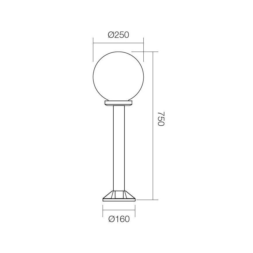 Redo 9780 - Außenlampe SFERA 1xE27/42W/230V IP44 25x75 cm weiß