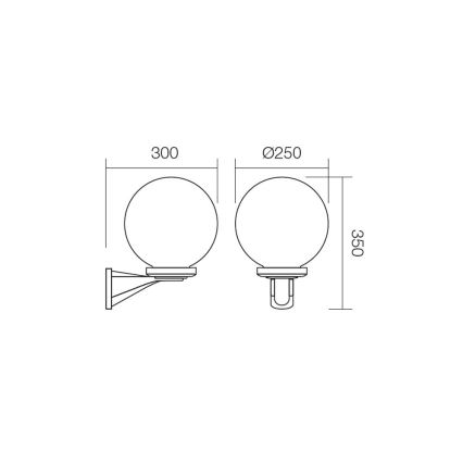 Redo 9789 - Außenwandbeleuchtung SFERA 1xE27/42W/230V IP44 weiß