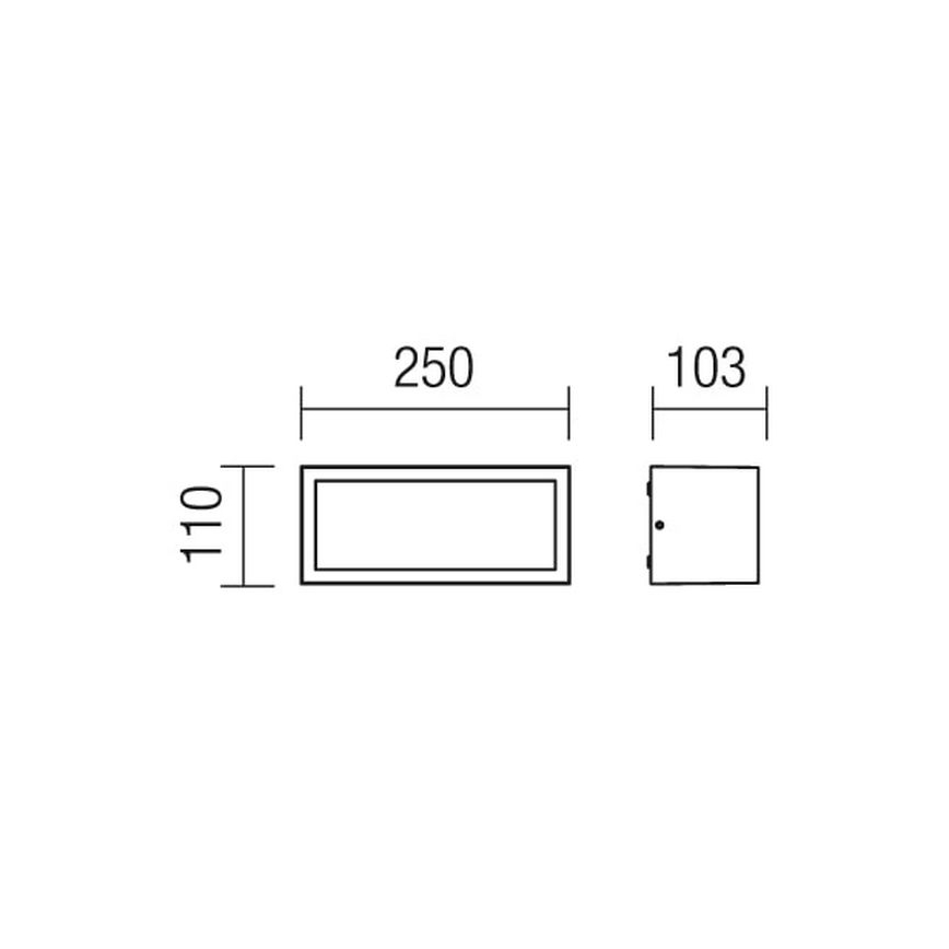 Redo 9898 - Außenwandleuchte BRICK 1xE27/23W/230V IP54