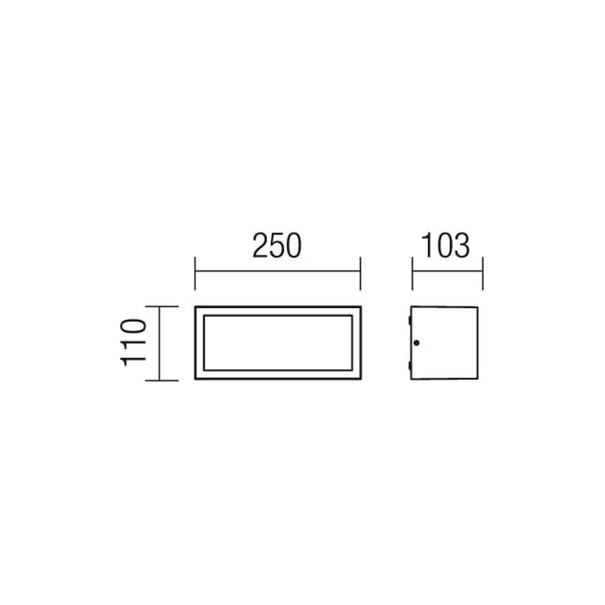 Redo 9899 - Applique murale extérieur BRICK 1xE27/23W/230V IP54