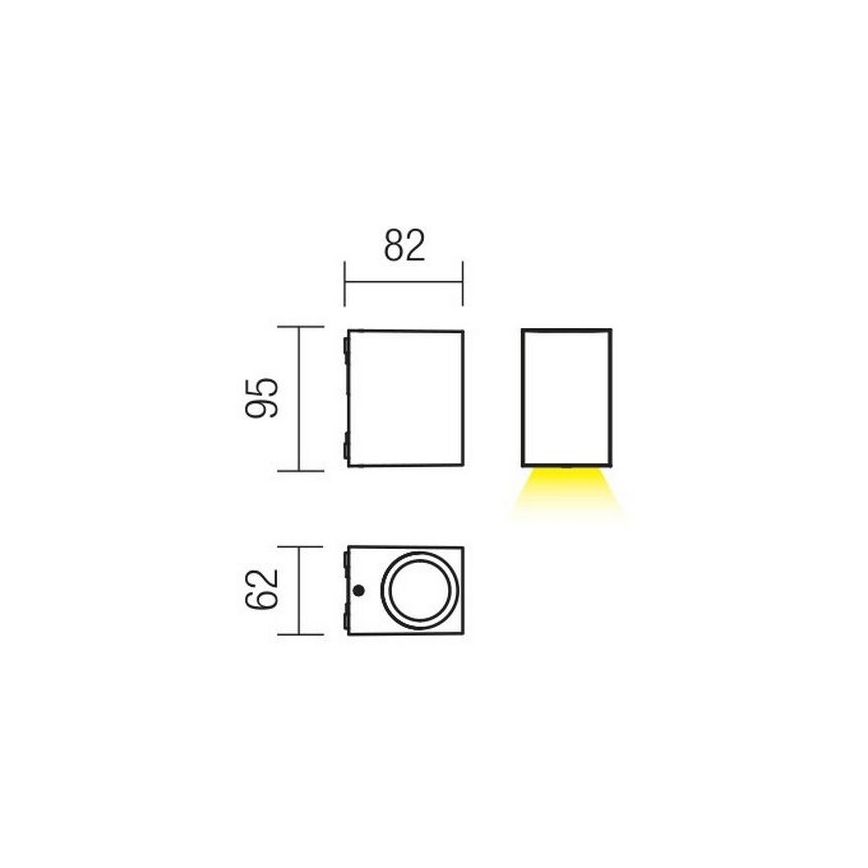 Redo 9907 - Applique murale extérieure BEAM LED/5W/230V IP54