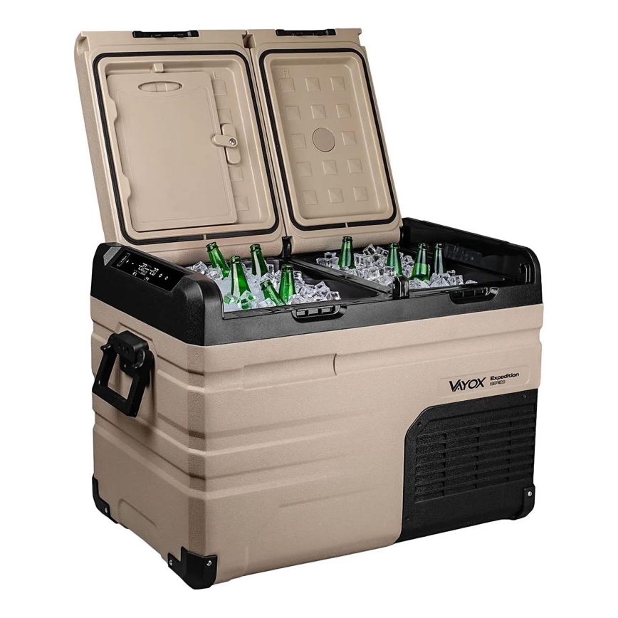 Réfrigérateur portable de voiture avec écran LCD 39 l 230V/12V/24V marron
