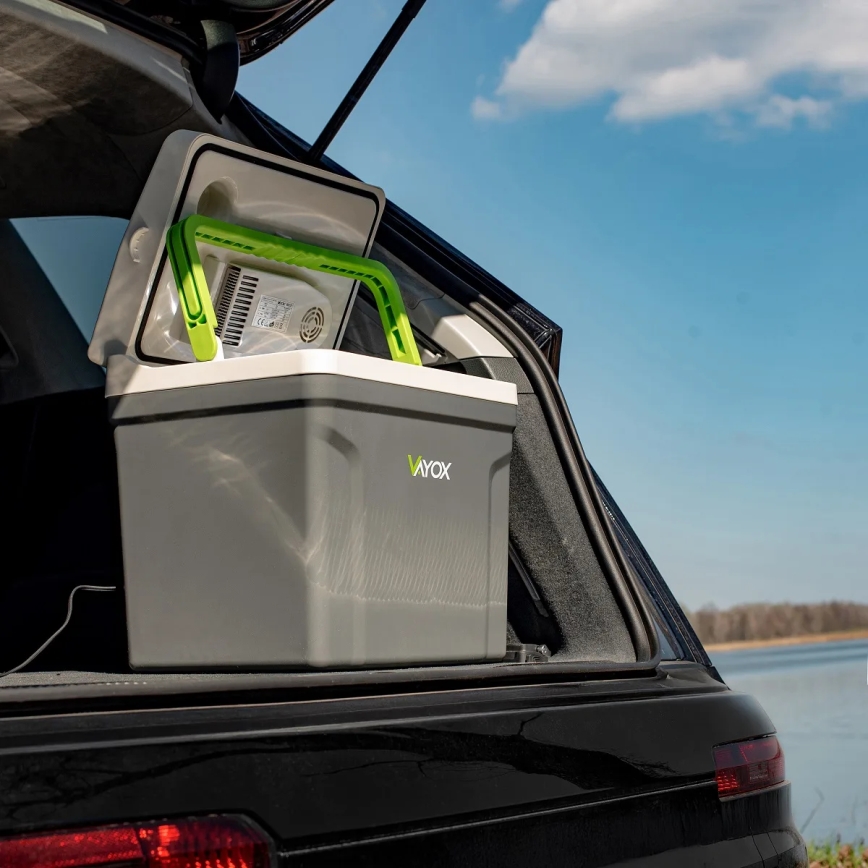 Réfrigérateur portable de voiture avec fonction de chauffage 27 l 230V/12V/24V gris