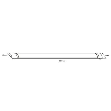 Réglette LED/36W/230V 4000K 120 cm noire
