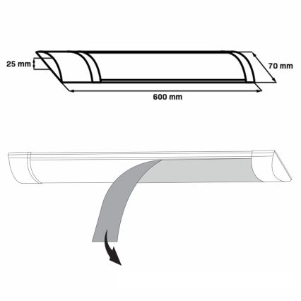 Réglette LED de cuisine LED/18W/230V 4000K 60 cm blanc