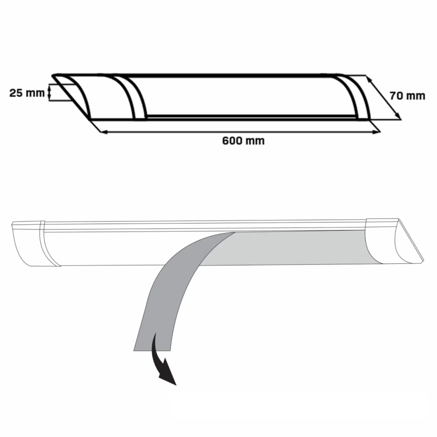 Réglette LED de cuisine LED/18W/230V 4000K 60 cm blanc