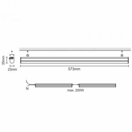 Réglette pour meuble LED/9W/230V 4000K