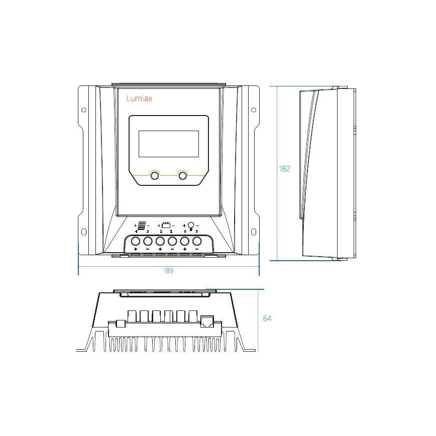Regolatore solare MPPT MT2075 12/24V/20A