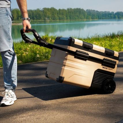 Reise-Kühlbox mit LCD-Anzeige 39 l 230V/12V/24V braun