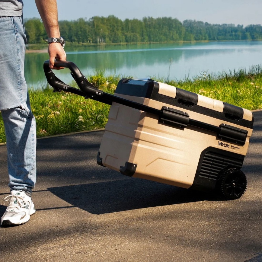 Reise-Kühlbox mit LCD-Anzeige 39 l 230V/12V/24V braun