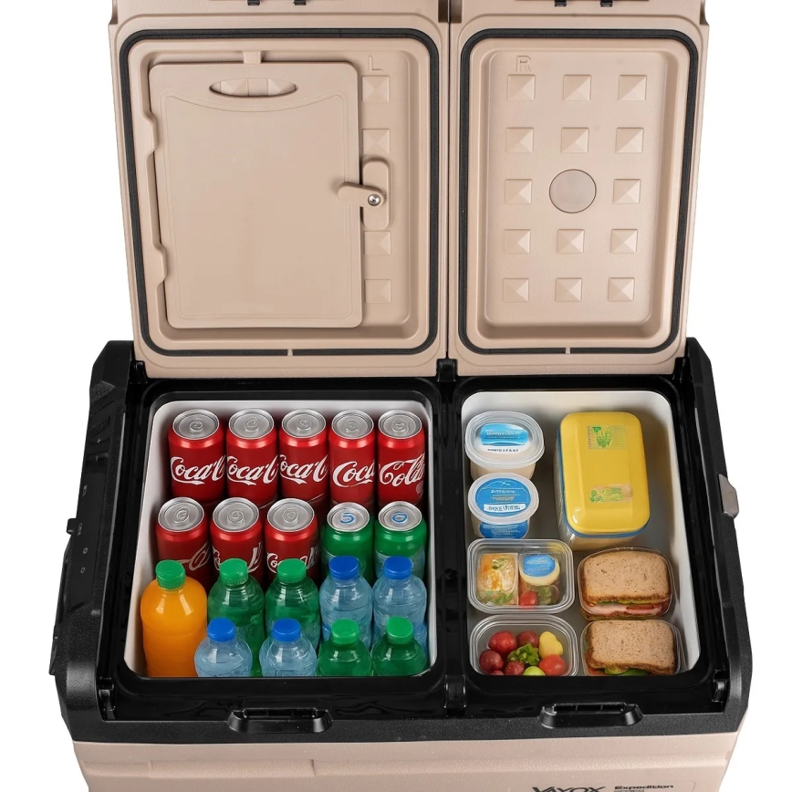 Reise-Kühlbox mit LCD-Anzeige 39 l 230V/12V/24V braun