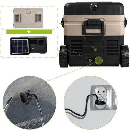Reise-Kühlbox mit LCD-Anzeige 39 l 230V/12V/24V braun