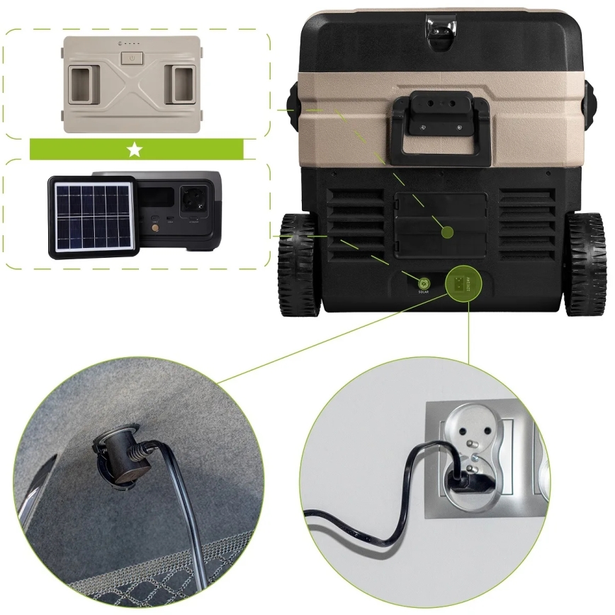 Reise-Kühlbox mit LCD-Anzeige 39 l 230V/12V/24V braun