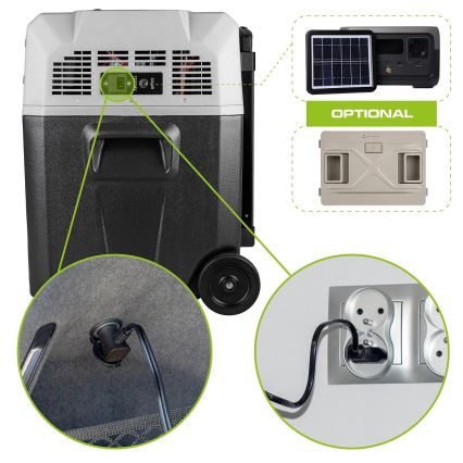 Reise-Kühlbox mit LCD-Anzeige 40 l 230V/12V/24V schwarz
