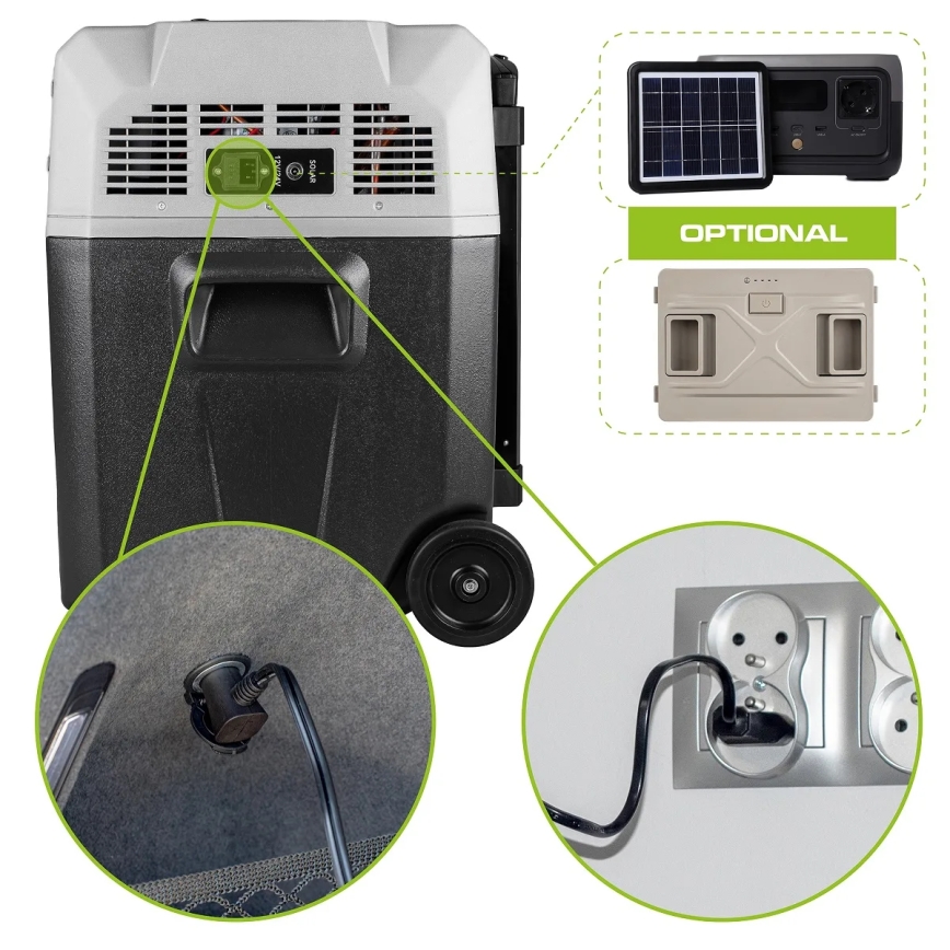Reise-Kühlbox mit LCD-Anzeige 40 l 230V/12V/24V schwarz