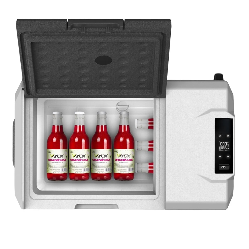 Reise-Kühlbox mit LCD-Anzeige 40 l 230V/12V/24V schwarz