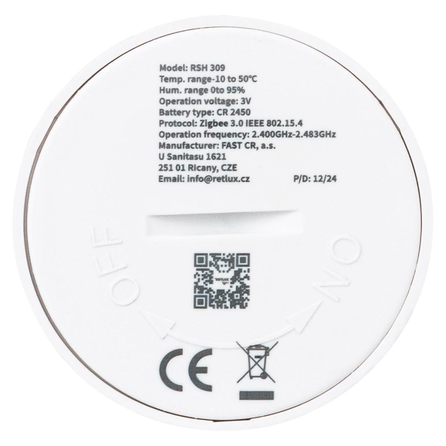 Capteur intelligent de température et d'humidité 1xCR2450