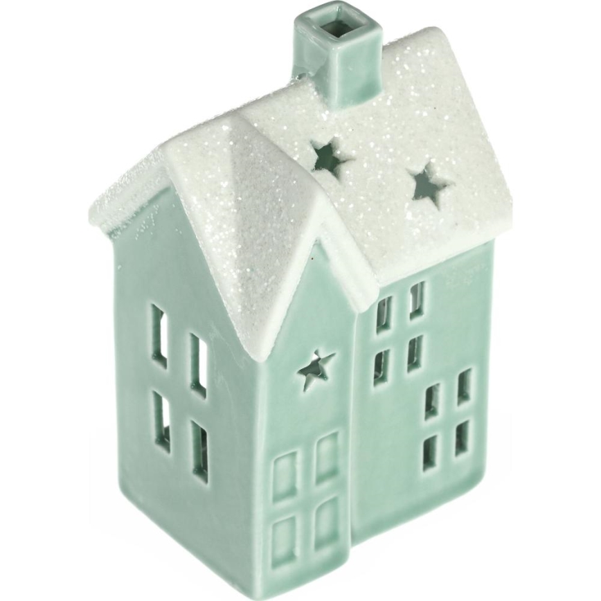 Casetta per candele in porcellana 11,1 cm menta