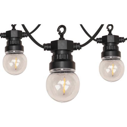 Catena decorativa da esterno LED GHIRLANDA G45 10xE27/230V 8m IP44 bianco caldo