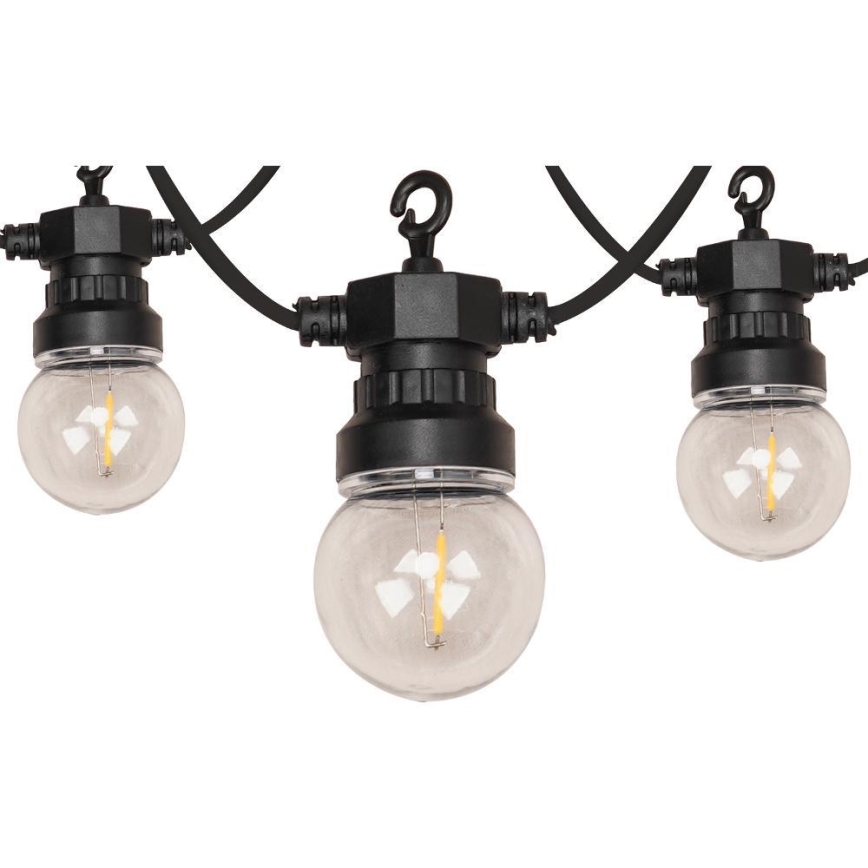 Catena decorativa da esterno LED GHIRLANDA G45 10xE27/230V 8m IP44 bianco caldo