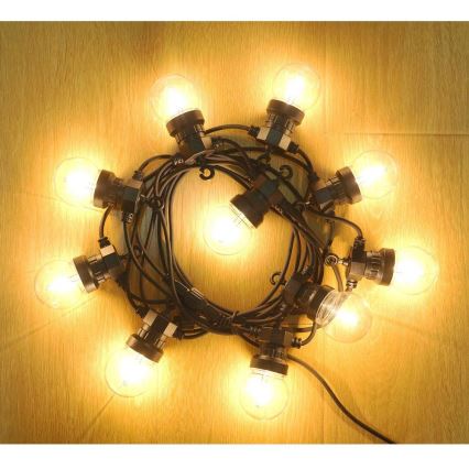 Catena decorativa da esterno LED GHIRLANDA G45 10xE27/230V 8m IP44 bianco caldo