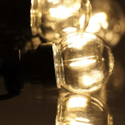 Catena decorativa da esterno LED GHIRLANDA G45 10xE27/230V 8m IP44 bianco caldo