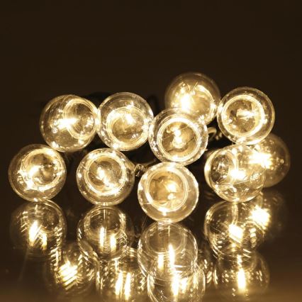 Catena decorativa da esterno LED GHIRLANDA G45 10xE27/230V 8m IP44 bianco caldo