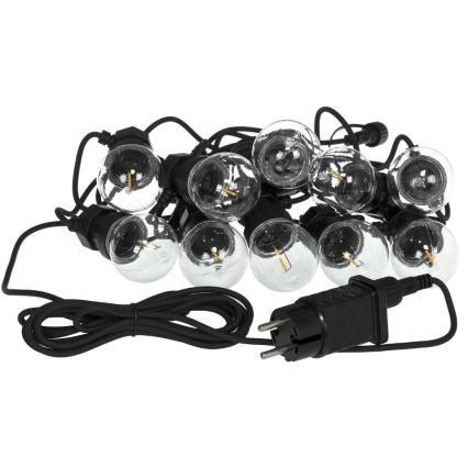 Catena decorativa da esterno LED GHIRLANDA G45 10xE27/230V 8m IP44 bianco caldo