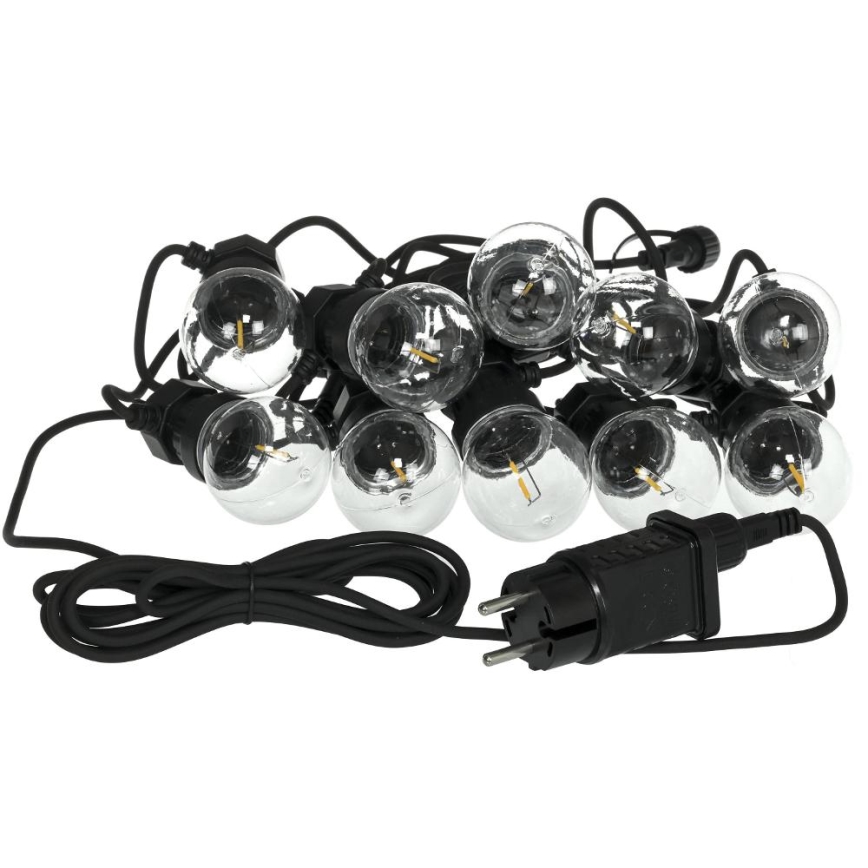 Catena decorativa da esterno LED GHIRLANDA G45 10xE27/230V 8m IP44 bianco caldo