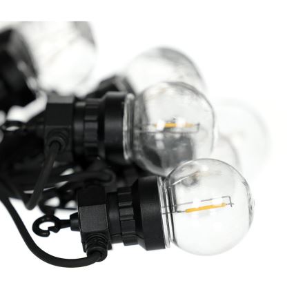 Catena decorativa da esterno LED GHIRLANDA G45 10xE27/230V 8m IP44 bianco caldo