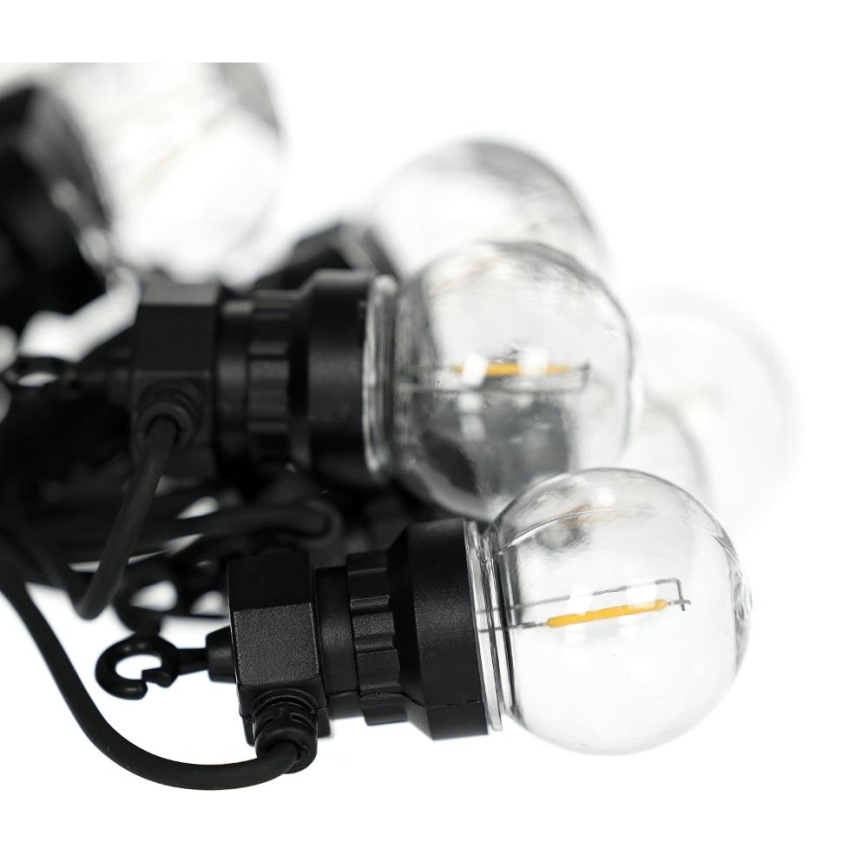 Catena decorativa da esterno LED GHIRLANDA G45 10xE27/230V 8m IP44 bianco caldo