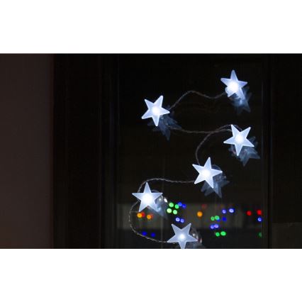 Catena luminosa decorativa LED con ventose, 10 LED / 2x AA, 1,8 m, bianco freddo