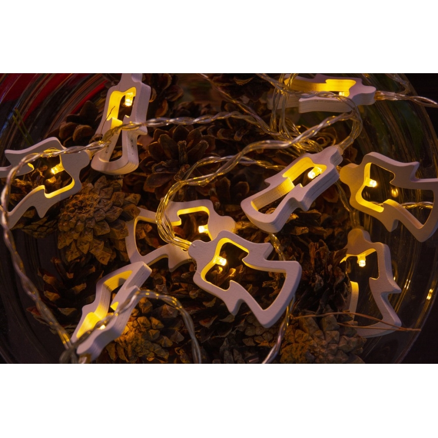 Catena di natale LED 10xLED/2xAA 1,8m bianco caldo