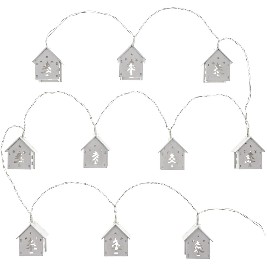 Catena di natale LED 10xLED/2xAA 2,3m bianco caldo