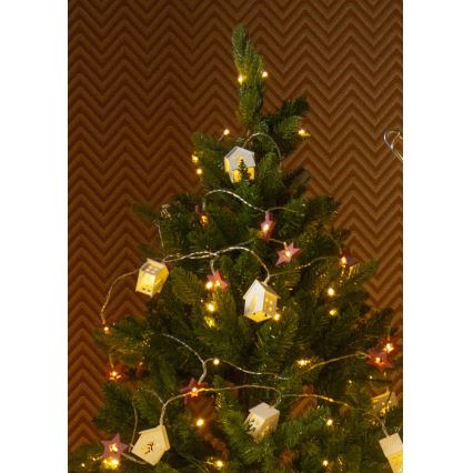 Catena di natale LED 10xLED/2xAA 2,3m bianco caldo