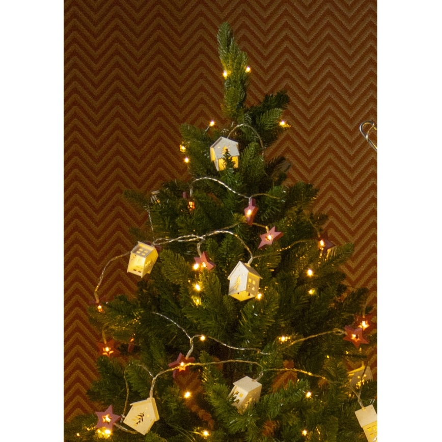 Catena di natale LED 10xLED/2xAA 2,3m bianco caldo