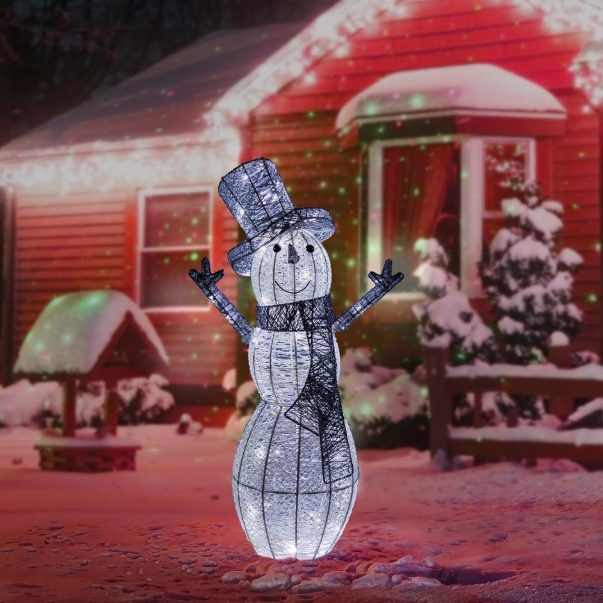 Decorazione natalizia a LED per esterno LED/3,6W/230V/bianco freddo 75 cm IP44 pupazzo di neve